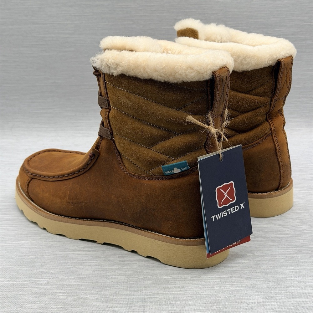 Twisted X Women's 9 M Waterproof Boots Brown Suede Shearling Wedge Sole WCAW001 - Picture 11 of 15